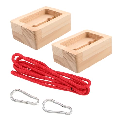 Totority 2pcs Wooden Climbing Hangboard with Modular Lightweight Design for Indoor and Outdoor Rock Climbing Training, Fingerboard Grip Strength Board for Climbers in Khaki Color