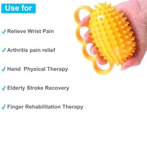 Grip Strengthener Hand Exerciser Ball, Yellow, TPR Material, Ellipse Shaped, Physical Therapy Hand Exercisers for Rehab, Arthritis, Carpal Tunnel, Stress Relief - color: Yellow