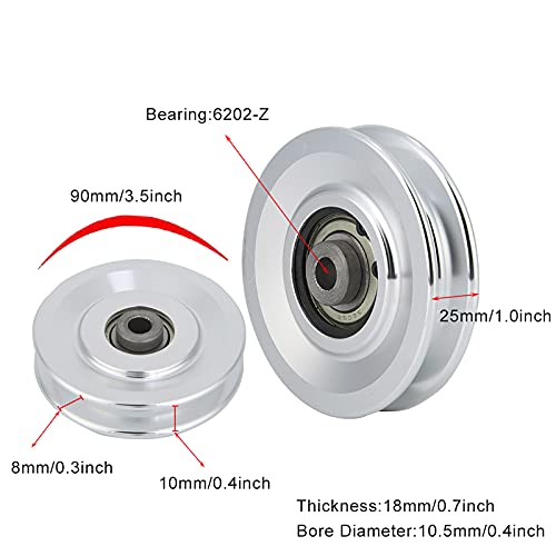 Bearing Pulley Wheel, Aluminium Alloy Fitness Pulley Home Gym Attachments Part Exercise Strength Training Accessory Exercise Machine Attachments for Gym - size: 90mm in diameter