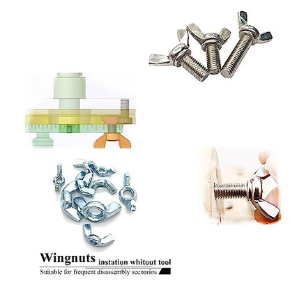 38 Pcs 5 Sizes 5/32",3/16",1/4",5/16",3/8" Wingnuts, Quality Carbon Steel Wing Nuts Zinc Plated Fasteners Parts Butterfly Nut, Hand Twist Tighten Hardware Nuts Butterfly Wing-Nut Assorted Kit - size: 5 Sizes (5/32", 3/16", 1/4", 5/16", 3/8") - 38 Pcs
