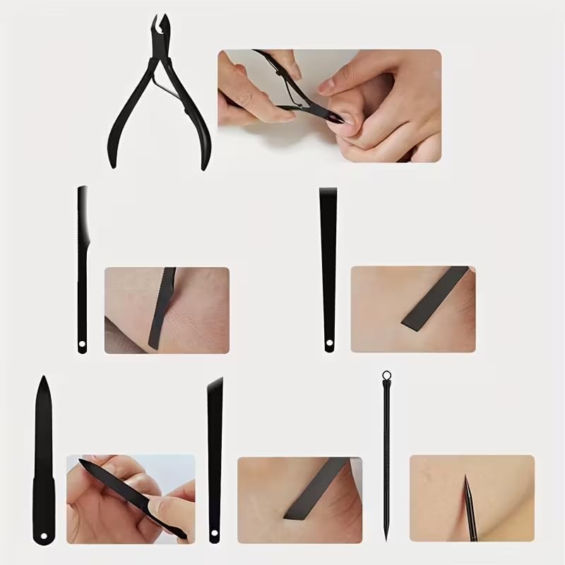 23-Piece Professional Manicure Set – Stainless Steel Nail Clippers & Pedicure Grooming Kit with Travel Leather Case for Women and Men - color: 23pcs