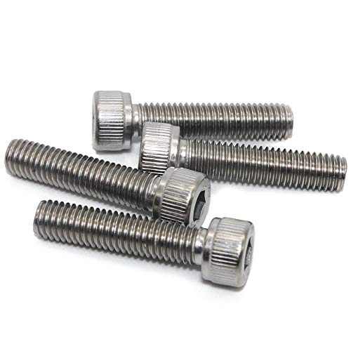 Fullerkreg M6-1.0 x 35MM Socket Head Cap Screws, Allen Socket Drive, Din 912, AISI 304 Stainless Steel (18-8), Full Thread, Bright Finish, Machine Thread, Quantity 20 - size: M6-1.0 x 35MM