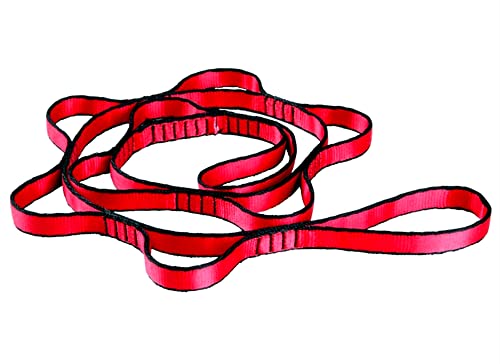 2Pcs 22KN Strong Climbing Strap Daisy Chain Nylon Daisy Chain Adjustable Strap Rope ，Length 110/150/180cmYoga Extend Belt - color: Red, size: 1.1m