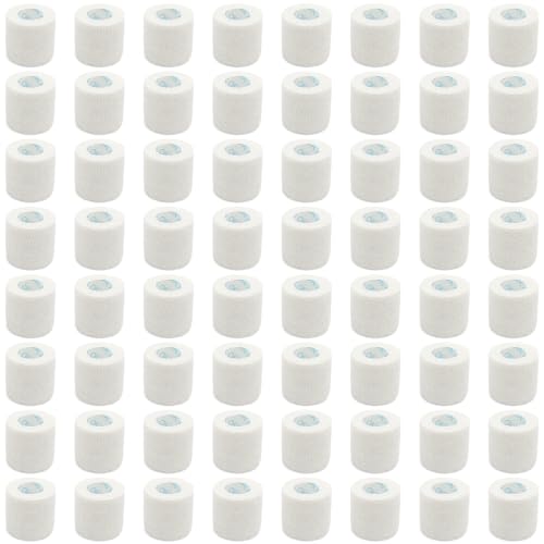 OK TAPE 64 Rolls Self Adhesive Bandage Wrap, Elastic Cohesive Bandage Wrap, Breathable Stretch Athletic Tape for Wrist Ankle Sports Vet Wrap 2" x 5 Yards - White - color: White, size: 2inx5yds
