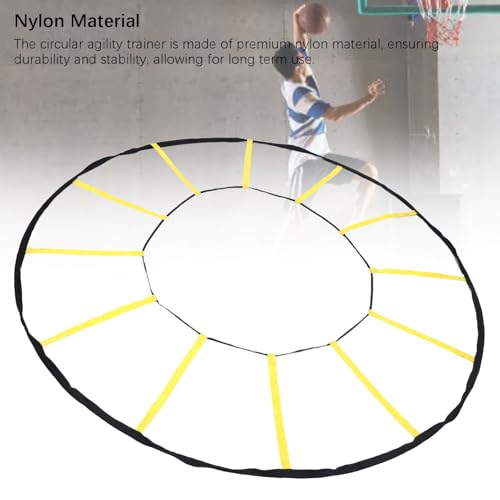Semme Circular Agility Training Ladder, 12 Rungs Speed and Agility Trainer for Soccer Basketball, with Storage Bag, Premium Nylon Material