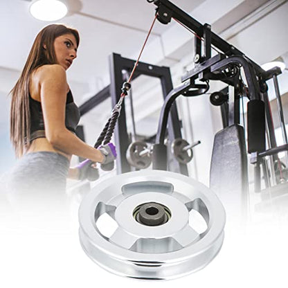 Brrnoo Cable Pulley System Gym, Aluminium Alloy Fitness Pulley Pulley System Pulley Wheel Attachments Fitness Pulley Strength Training Accessory - size: Diameter 115mm
