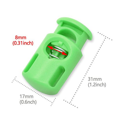 DYZD Plastic Cord Locks End Spring Stop Toggle Stoppers Multi-Colour (10PCS, Green) - color: Green