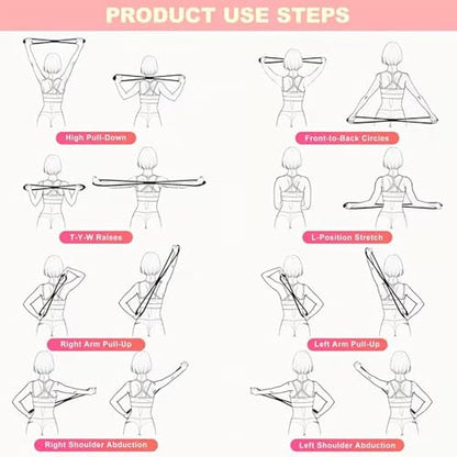 Figure 8 Resistance Band, for Women Men Arms Back Shoulder Stretch | Resistance Bands for Arms, Stretch Bands for Exercise, Elastic Fitness Bands Exercise Band for Home Yoga Gym Workout