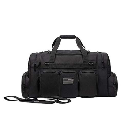 K-Cliffs Heavy Duty Tactical Range Duffel Quality Gear Travel Sports Gym Equipment Bag Military Molle Lockable Zippers with US Flag Patch 27 Inch Black - size: 27 Inch Black