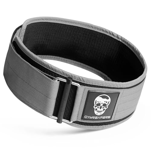 Gymreapers Quick Locking Weight Lifting Belt for Men Gym Belt for Powerlifting Deadlift Belt with 4 Inch Neoprene Metal Buckle Back Support Weightlifting Belt Women - color: Gray, size: X-Small