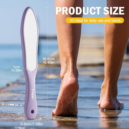 FVION Double-Sided Nano Glass Foot File for Callus Remover - Highly Effective Hard and Dead Skin Remover for Cracked Heels and Dry Skin (Purple) - color: Purple