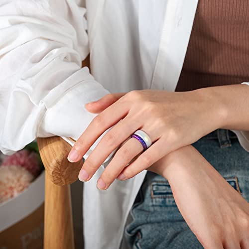 Egnaro Women's Stackable Silicone Rings, 2.5/5.5mm Wide 1.8/2mm Thick Bands | Comfort-Fit Rubber Bands Offer Breathable Flexibility for Nurses, Workouts, Pregnancy, Yoga, Travel, Office, and All-Day Wear - color: SETB2-Black, Light Rose Gold, Galaxy, Pear