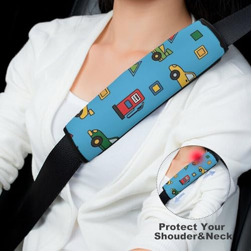 Universal Soft and Comfortable Race Car Cartoon Cars Seat Belt Cover for Kids, Most Cars, 2 Piece Seat Belt Covers Cushion Shock Absorption - color: Pattern 131