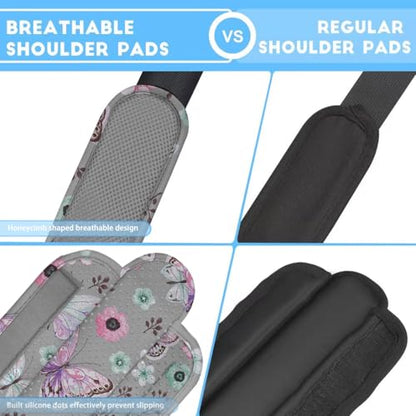 ZINZ 2-Pack Universal Shoulder Pad with Ultra thick Cushion for Bag Luggage Bag Crossbody, Plus Long & Anti-Slip & Breathable,Butterfly-2pack - color: Butterfly-2pack