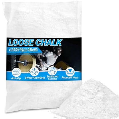 RAINFLOW Chalk Ball Gym Chalk - 4.2OZ Loose Chalk Magnesium Carbonate Powder Chalk Powder Climbing Chalk for Rock, Lifting, Weightlifting, Gymnastics, Grip