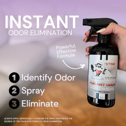 The Stink Solution Tranquility For Any Odor Eliminating Spray For Sweat, Urine, & Foul Odors. Safe To Spray On Hands, Clothes, Furniture, Mattresses, & More. Works Instantly. - 2 16 oz Bottles | Eliminates Sweat, Urine and Foul Odor at the Source. All Pur