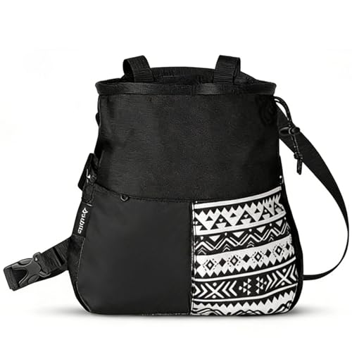 Climbing Chalk Bag, Large Capacity Rock Climbing Chalk Bag for Bouldering, Weightlifting, Gym, Disc Golf & Wall Climbing, Durable Bouldering Chalk Bucket - color: Black, size: Large