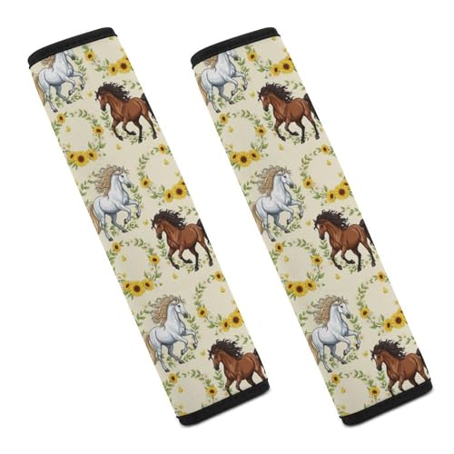 2 Pack Horse Flower Seat Belt Shoulder Pad Universal Soft and Comfortable Seat Belt Covers Cushion for Kids, Most Cars, Comfortable Driving - color: Pattern 571