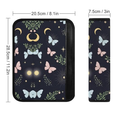 2 Pack Universal Soft and Comfortable Car Seat Straps Shoulder Pads for Kids, All Vehicles, Butterfly Pink Blue Butterflies Neck Strap Covers, Neck and Shoulder Support - color: Pattern 563
