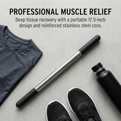 Muscle Roller Stick for Deep Tissue Massage & Myofascial Release | Cold Therapy Roller for Back, Legs, Arms, Shoulders | Massage Roller Stick (Black) - color: Black