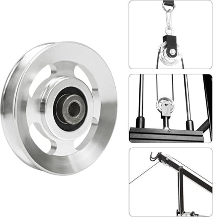 Aluminium Alloy Gym Pulley 90 mm，2‑Pack / 4‑Pack / 6‑Pack - color: Silver