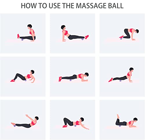 Hard Peanut Massage Ball, Double Lacrosse Massage Ball. Deep Tissue Massager Mobility Roller for Physical Therapy Myofascial Release Trigger Point Muscle Relax Pain Relief Acupressure (Purple) | Mobility Massager Tool for Deep Tissue Physical Therapy Myof