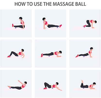 Hard Peanut Massage Ball, Double Lacrosse Massage Ball. Deep Tissue Massager Mobility Roller for Physical Therapy Myofascial Release Trigger Point Muscle Relax Pain Relief Acupressure (Purple) | Mobility Massager Tool for Deep Tissue Physical Therapy Myof