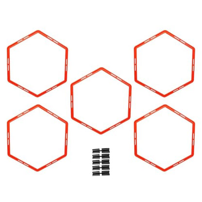 harayaa 5 Pieces Agility Training Rings Fitness Rings Ladder Training Equipment PP Material Portable for Football Basketball Tennis Badminton Rugby Suitable F - color: Orange