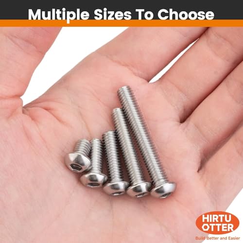 M2.5 x 5mm 100 Pcs Button Head Socket Cap Screws, 304 Stainless Steel (18-8), Fully Threaded, Bright Finish, Allen Hex Drive, Includes Hex Wrench, for Furniture, DIY, 3D Printing - size: M2.5 x 5mm-100 PCS