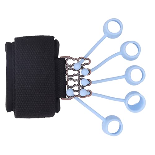 Silicone Finger Exerciser Elastic Finger Grip Trainer for Hand Muscle Strength Flexibility, Suitable for Rock Climbing, Guitarists - 1 X Wrist Tensioner 10 X Sleeve - color: Black