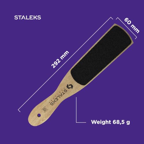 STALEKS Beauty & Care 10 Type 2 Wooden Foot File (100/180 Grit) – Ergonomic Dual-Sided Pedicure Tool with Convex/Concave Shape for Rough Skin