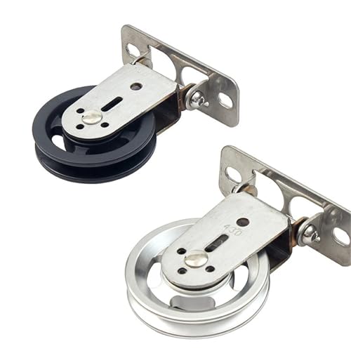 U Groove Stainless Steel Wall Pulley Wall Mount Home Gym Rotating Silent Pulley Bodybuilding Pulley LAT Lift Cable Muscle Pulley Mute Swivel Bearing Wheel(Aluminum Alloy) - color: Aluminum alloy