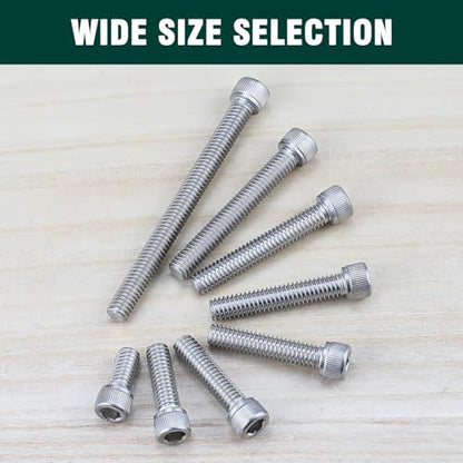 5/16-18 x 2" Socket Head Cap Screws, 304 Stainless Steel (18-8), Full Thread, Machine Screws for DIY, Machinery, Electronics, 10-Pack - size: 5/16-18 x 2"