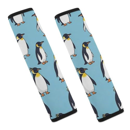 2 Pack Cute Penguin Blue Car Seat Straps Shoulder Pads Soft Padded Shoulder Harness Cover for Adult Use, Stroller Pushchair High Chair, Pressure Relief - color: Pattern 649