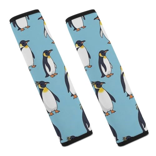 2 Pack Cute Penguin Blue Car Seat Straps Shoulder Pads Soft Padded Shoulder Harness Cover for Adult Use, Stroller Pushchair High Chair, Pressure Relief - color: Pattern 649