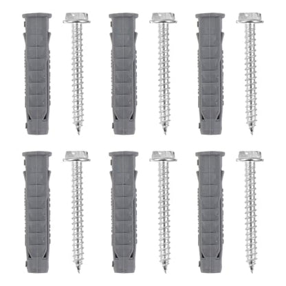 Housoutil 6pcs Self-Tapping Carbon Steel Screws with 6pcs Plastic Drywall Anchors Expansion Wall Mounting Kit for LCD Tv Brackets and Air Conditioner Hangers, Versatile Hollow-wall Fasteners