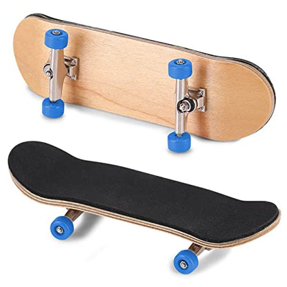 HERCHR Finger Boards, 1Pc Maple Wooden Alloy Fingerboard Finger Skateboards Creative Fingertips Daliy Playing Relaxing Movement Set with Box for Relax Play (Dark Blue) - color: Dark Blue