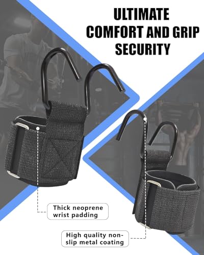 Weight Lifting Hooks (Pair), Lifting Wrist Straps For Deadlifts, Pull Ups & Shrugs, 600 Lbs(272 kg) Capacity Wristband with Thick Padding, Heavy Duty Gym Workout Grips Straps for Men and Women - color: 200kg