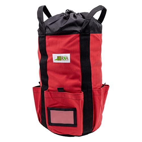 Rock-N-Rescue Arbor Rope Storage Bag - Rock and Tree Climbing Equipment, Arborist Gear, Bucket Style Backpack, Waterproof Nylon Material, Red, 150' - color: Red, size: 150'