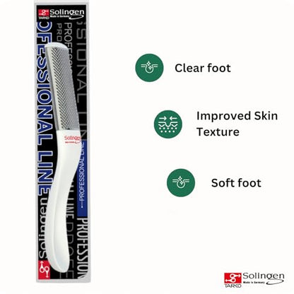 Solingen Professional Stainless Steel | Foot File | Foot Rasp | Callus Remover Best Foot Care Pedicure Tool To Remove Hard Skin | Can Be Used on Both Wet and Dry Feet | Made In Germany