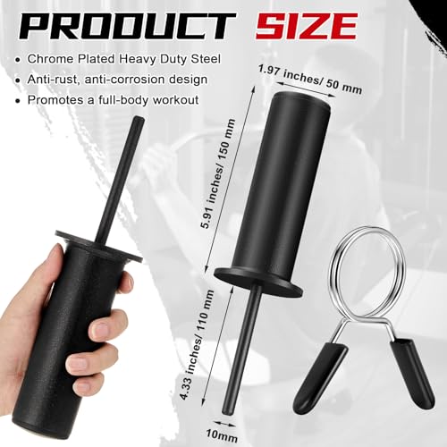 Lasnten Weight Stack Pin Extender, Gym Pin with Spring Clip Collar for 2 Inch Weight Plate Cable Strength Exercise Machine, Commercial and Home Gym - color: Black