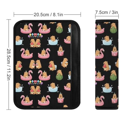 2 Pack Cute Love Funny Capybara Seat Belt Shoulder Pad Universal Fit Harness Pads Strap for Kids, Car Seats Pushchair Strollers High Chair Pushchair, Shock Absorption - color: Pattern 978