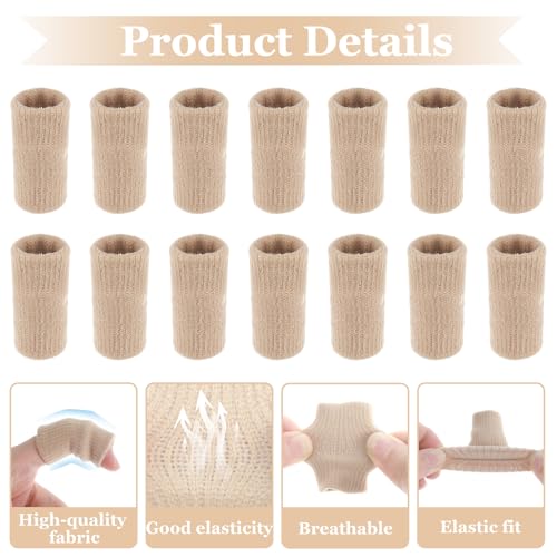Xindojuz 30 PCS Finger Sleeves Protectors, Finger Sleeves for Arthritis Thumb Splint Brace Support Protector for Relieving Pain Breathable Fingers Tape for Basketball Golf Sports Aid Support