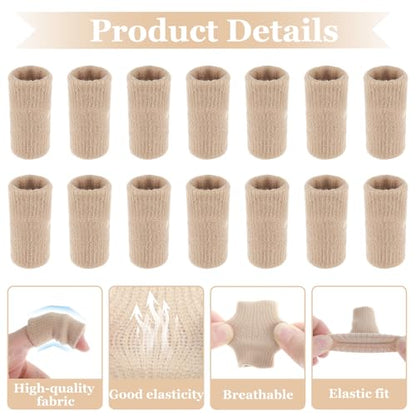 Xindojuz 30 PCS Finger Sleeves Protectors, Finger Sleeves for Arthritis Thumb Splint Brace Support Protector for Relieving Pain Breathable Fingers Tape for Basketball Golf Sports Aid Support