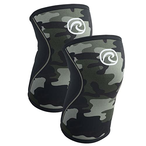 Rehband 5mm Knee Sleeves for Functional Training, Cross-Training & Powerlifting, Weightlifting Knee Support made of Neoprene, Unisex, Colour:Camo - 1 Pair, Size:X-Small - color: Camo - 1 Pair, size: X-Small
