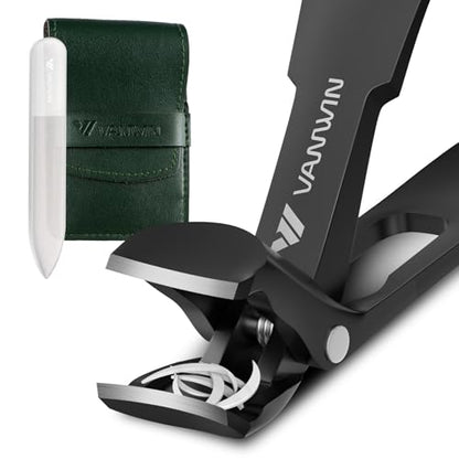 Toenail Clippers for Seniors Thick Toenails, Angled Head Large Toe Nail Clippers for Men with Wide Jaw Opening, Sharp Heavy Duty Fingernail Clipper with Catcher Nail Cutter Long Handle Black - style: Black