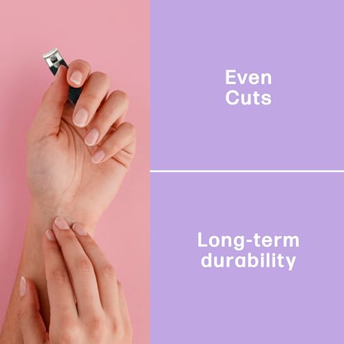 Nail Clippers Set, Stainless Steel Fingernail Clippers & Toenail Clippers, Soft Touch Grip, 2 Piece Set.