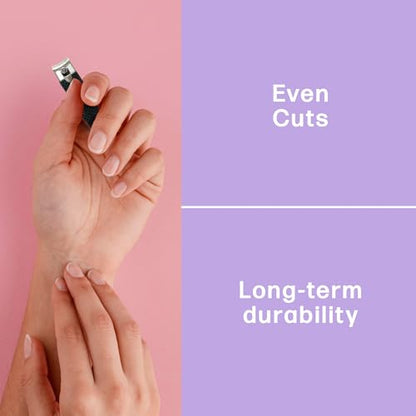 Nail Clippers Set, Stainless Steel Fingernail Clippers & Toenail Clippers, Soft Touch Grip, 2 Piece Set.