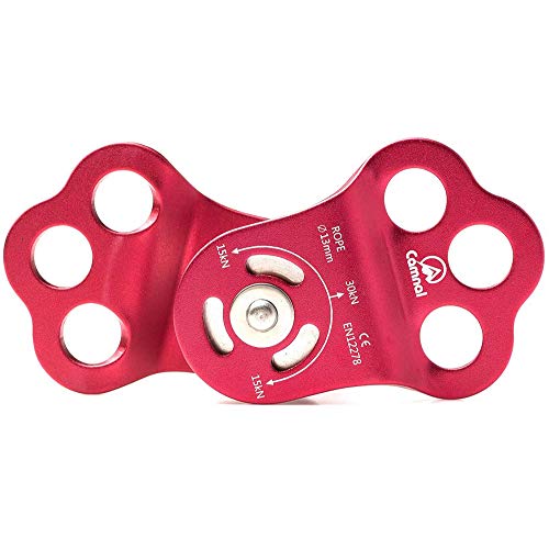 Climbing Pulley, 30KN/6613lbs Three Holes Single Pulley, Built-in Ball Bearing for 13mm Rope Rescue Hauling