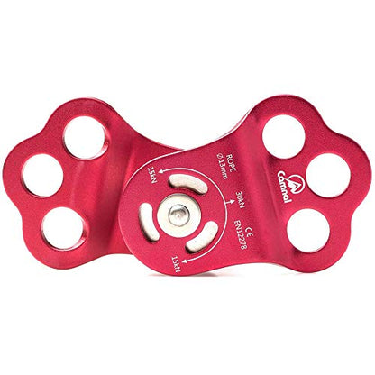 Climbing Pulley, 30KN/6613lbs Three Holes Single Pulley, Built-in Ball Bearing for 13mm Rope Rescue Hauling